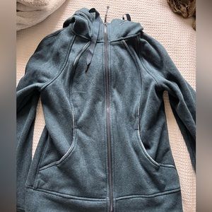 Lululemon Scuba Sweatshirt Fleece Lined Full Zip Teal Size 8